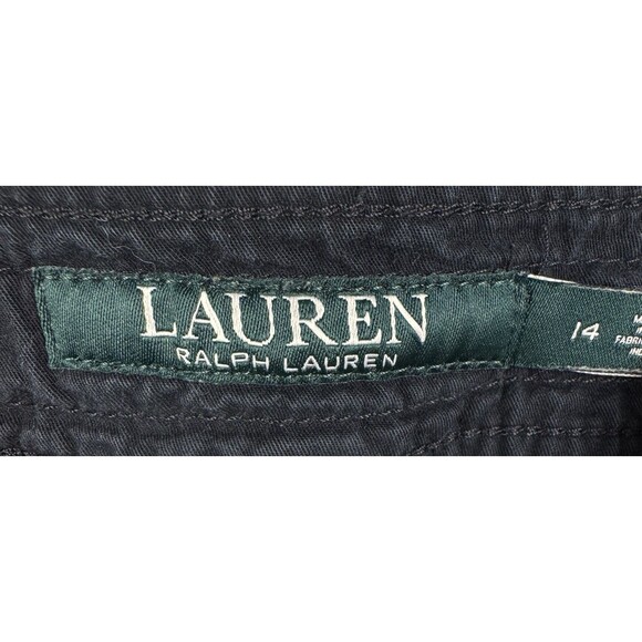 Lauren Ralph Lauren Black Shorts Size 14 Drawstring Cargo 100% Cotton - Picture 4 of 10